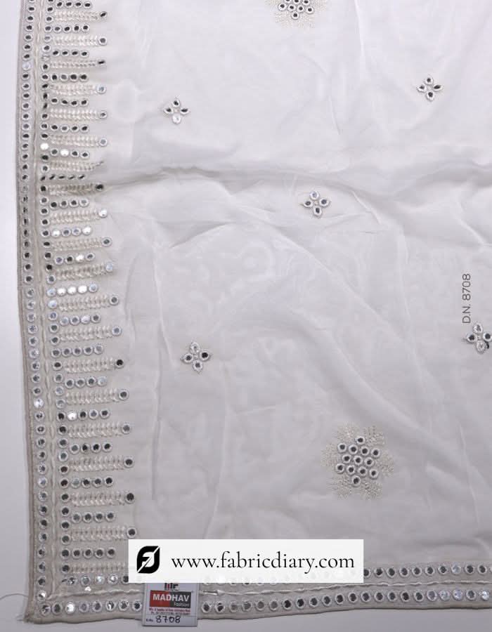Embroidered scarf with mirror design – fashion dupatta for party wear