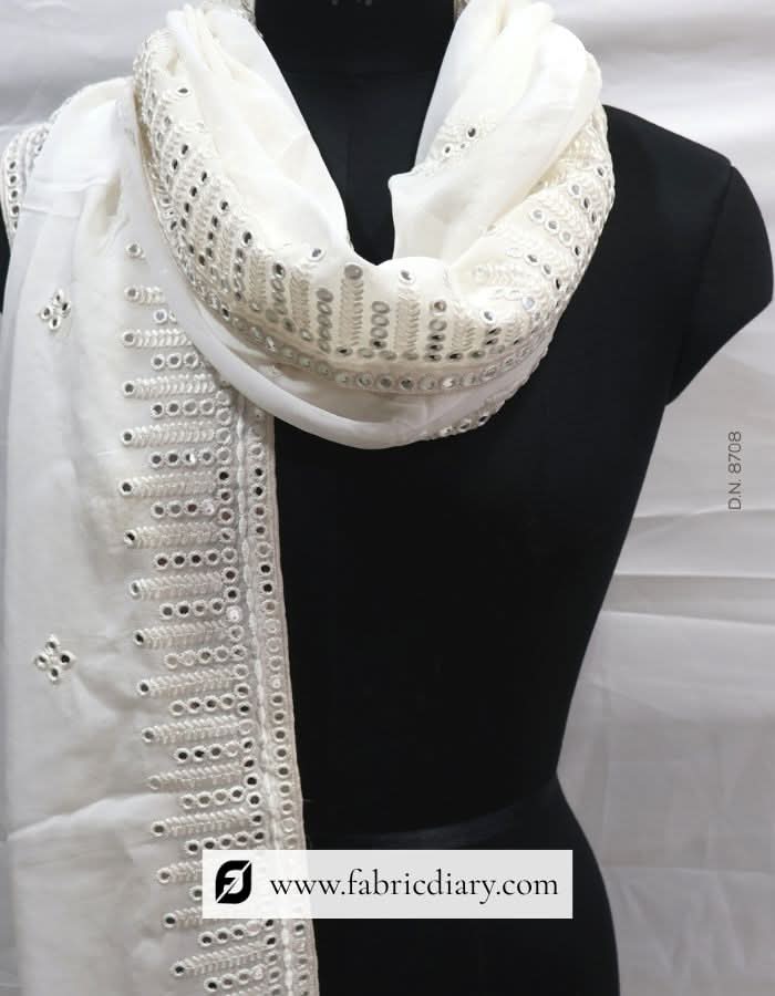 Designer mirror embroidery scarf – ethnic dupatta for women’s clothing