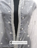 Embroidered organza scarf – mirror work designer dupatta for women