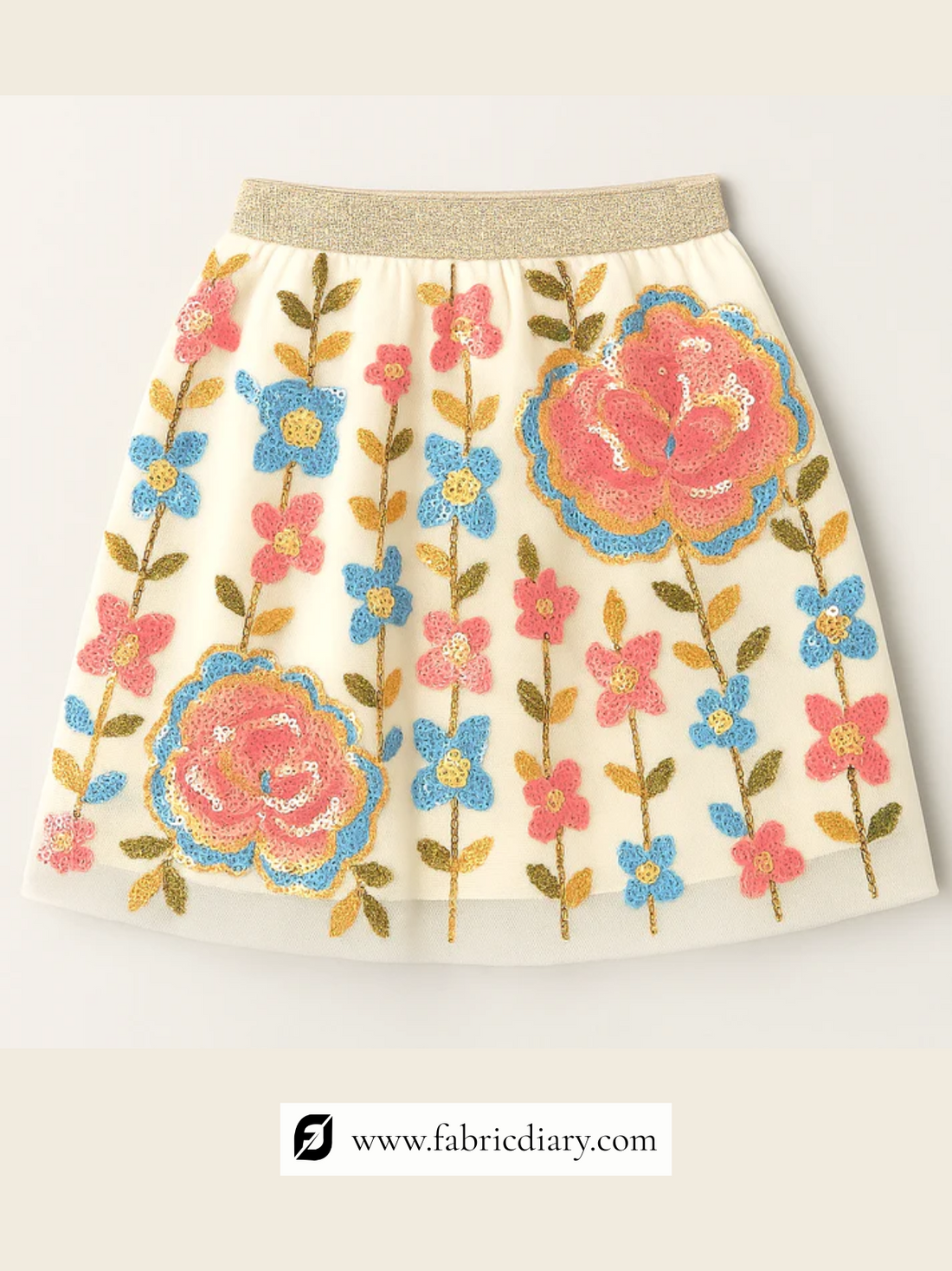 Multicolor Baby Girl Sequin Skirt