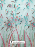 Multicolor Designer Embroidered Net Fabric