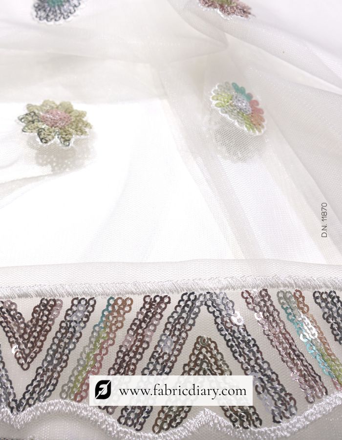 Buy dupatta fabric with sequins – traditional-modern style textile for women