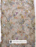 Allover floral beaded fabric for bridal gowns