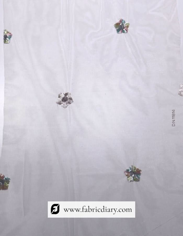 Buy embroidered net dupatta – multicolor sequins fabric for ethnic wear