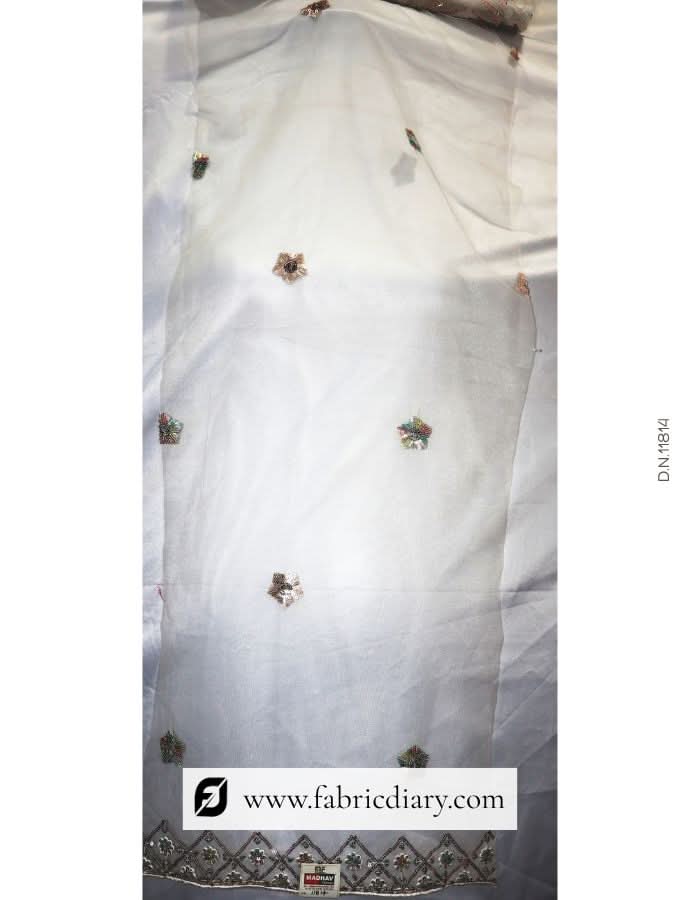 Designer embroidered net fabric – dupatta material in bulk for USA