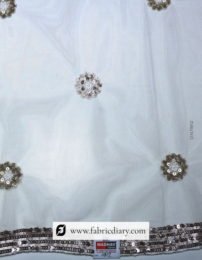 Net Sequins Embroidered Dupatta Fabric – #82