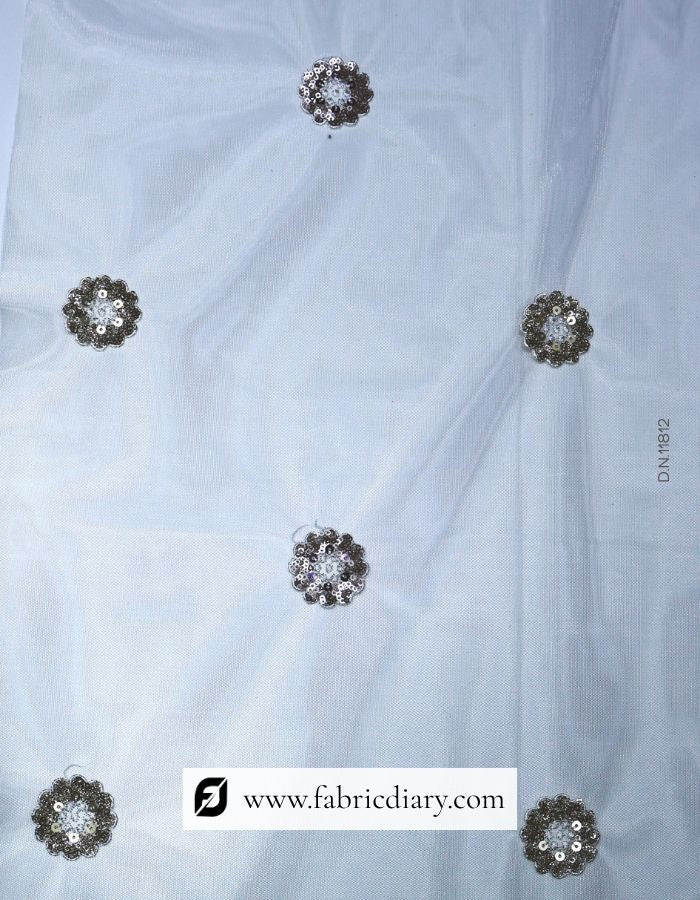 Net sequin embroidered fabric – buy in bulk for traditional dupattas