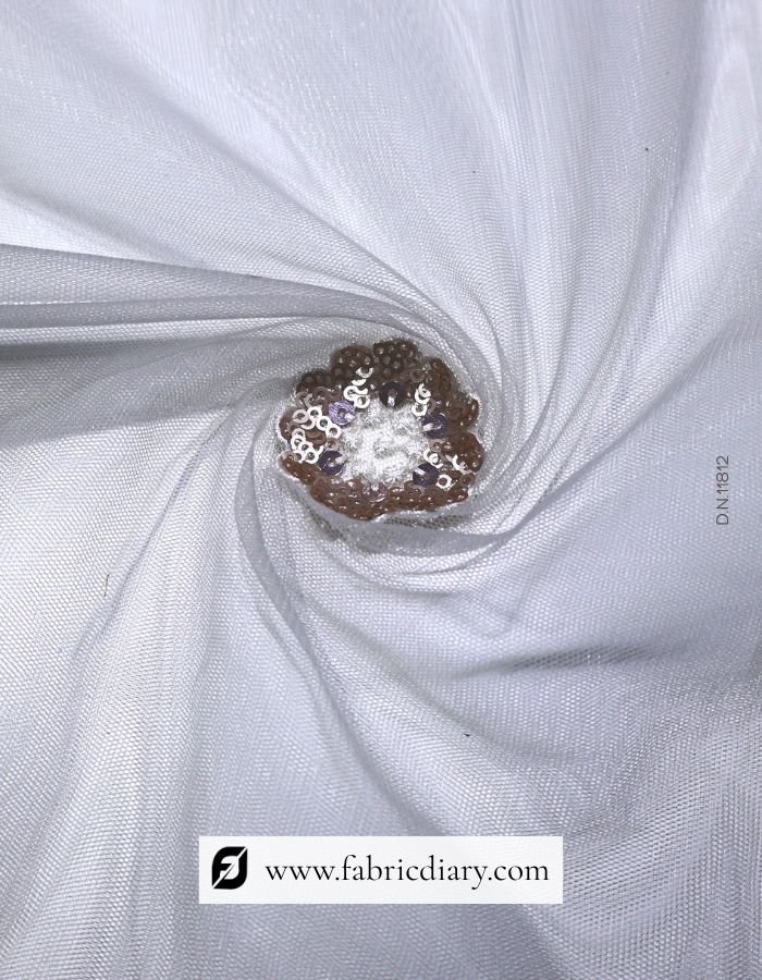 Elegant dupatta fabric on net – sequin embroidery for boutique designers