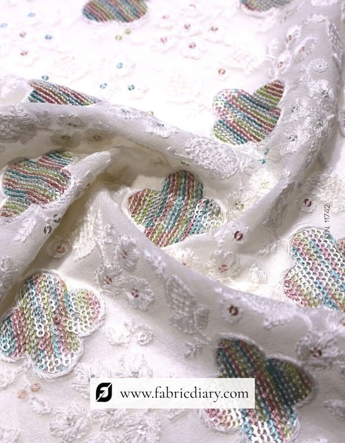 Multicolor floral embroidered sherwani fabric – wholesale custom fabric exporter