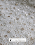 Off-white sherwani fabric with premium embroidery for men