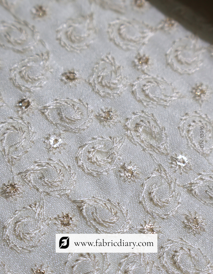 Buy designer sherwani fabric in off-white online