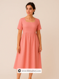Pink dyed mull cotton with off-white base