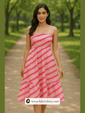 Pink Shibori print organza for festive looks