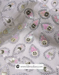 Pink gold sequin embroidered fabric – premium quality for gown creation