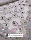 Designer fabric for party dresses – pink & gold sequins work material exporter