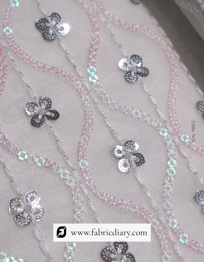 Pink and gold sequins with thread embroidery – buy online in bulk