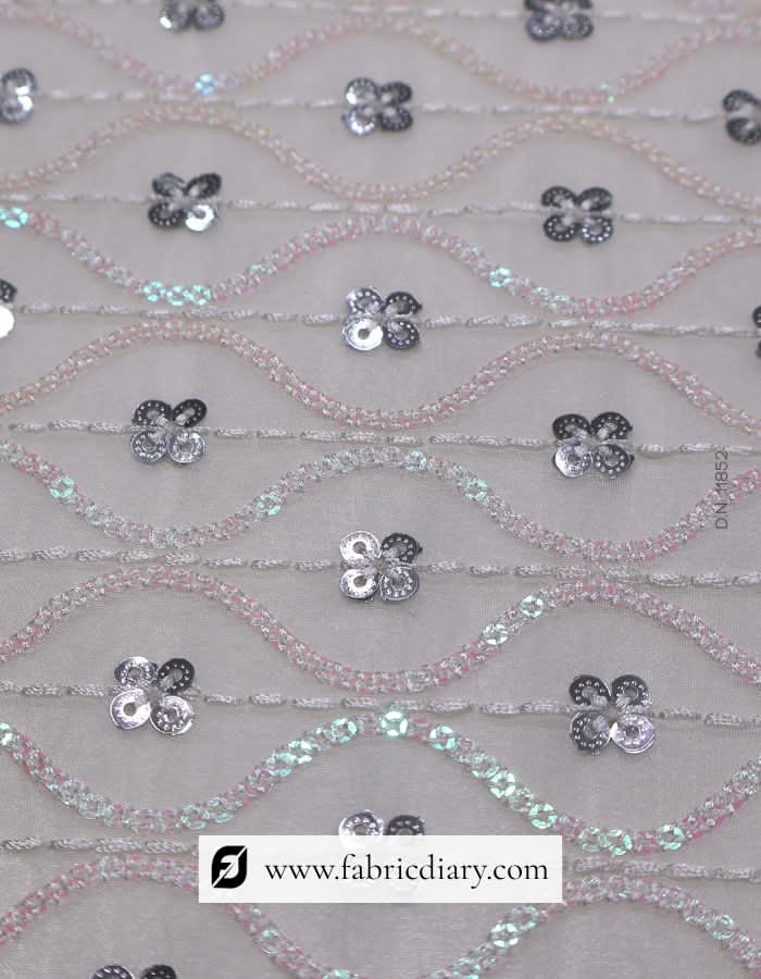 Viscose thread fabric with sequins – premium fabric for gown and dress making