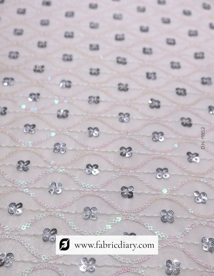 Pink-gold embroidered fabric – wholesale supplier for wedding outfits