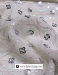 Stylish pink & gold fabric with embroidery – online boutique fabric exporter