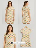 Polka dot printed polyester fabric for retro dresses