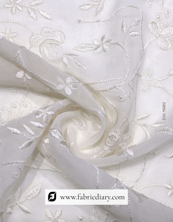 White Sequins fabric