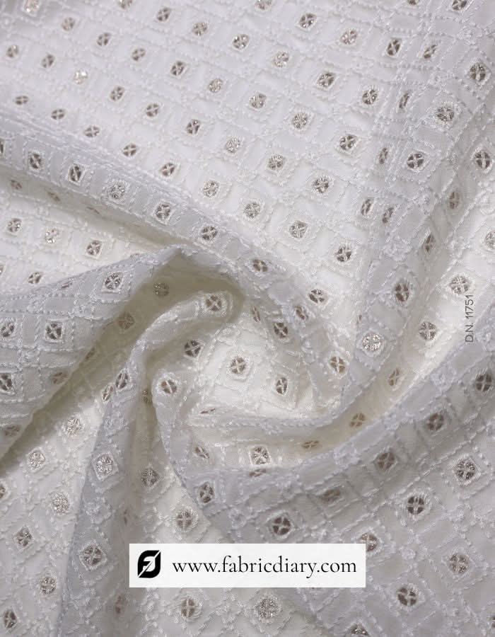 Premium thread work sherwani fabric – celebrity-style designer material India