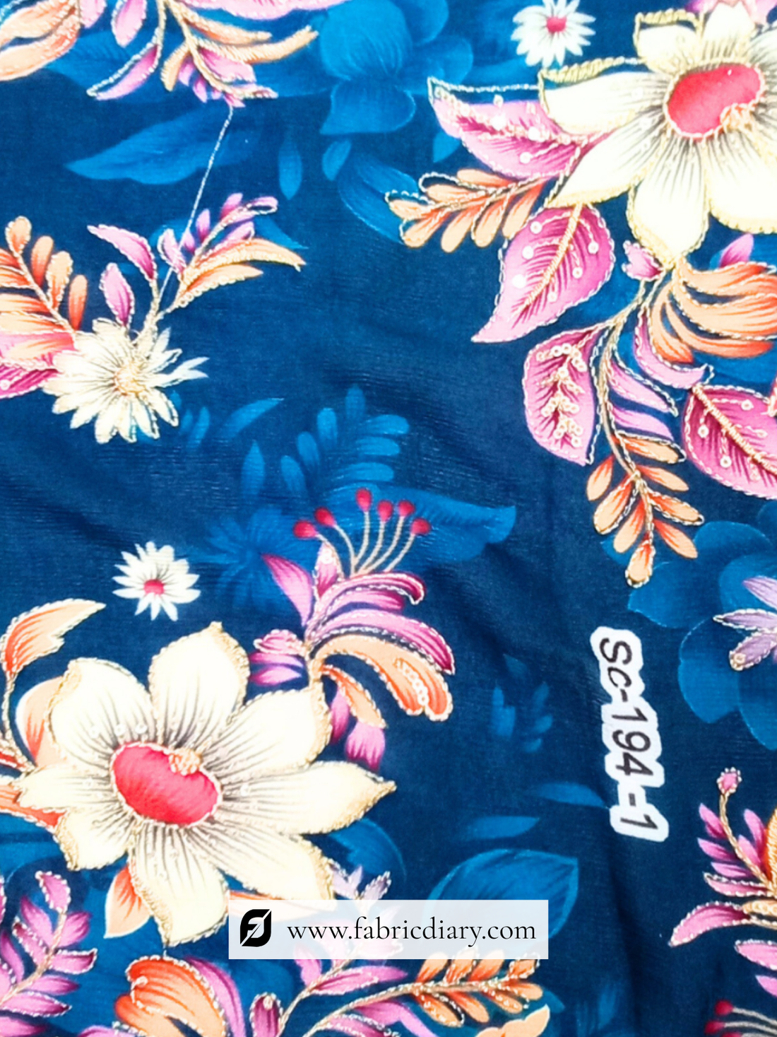 Pure Chinon Position Printed Fabric