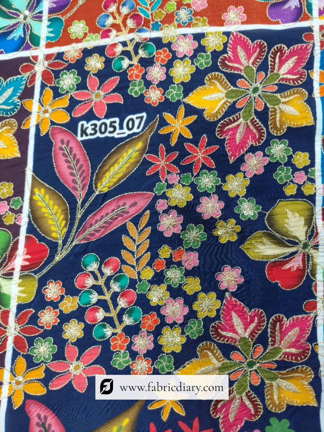 Pure Crepe Floral Position Printed Fabric
