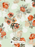 Pure Kora Cotton Fabric with Delicate Floral Prints