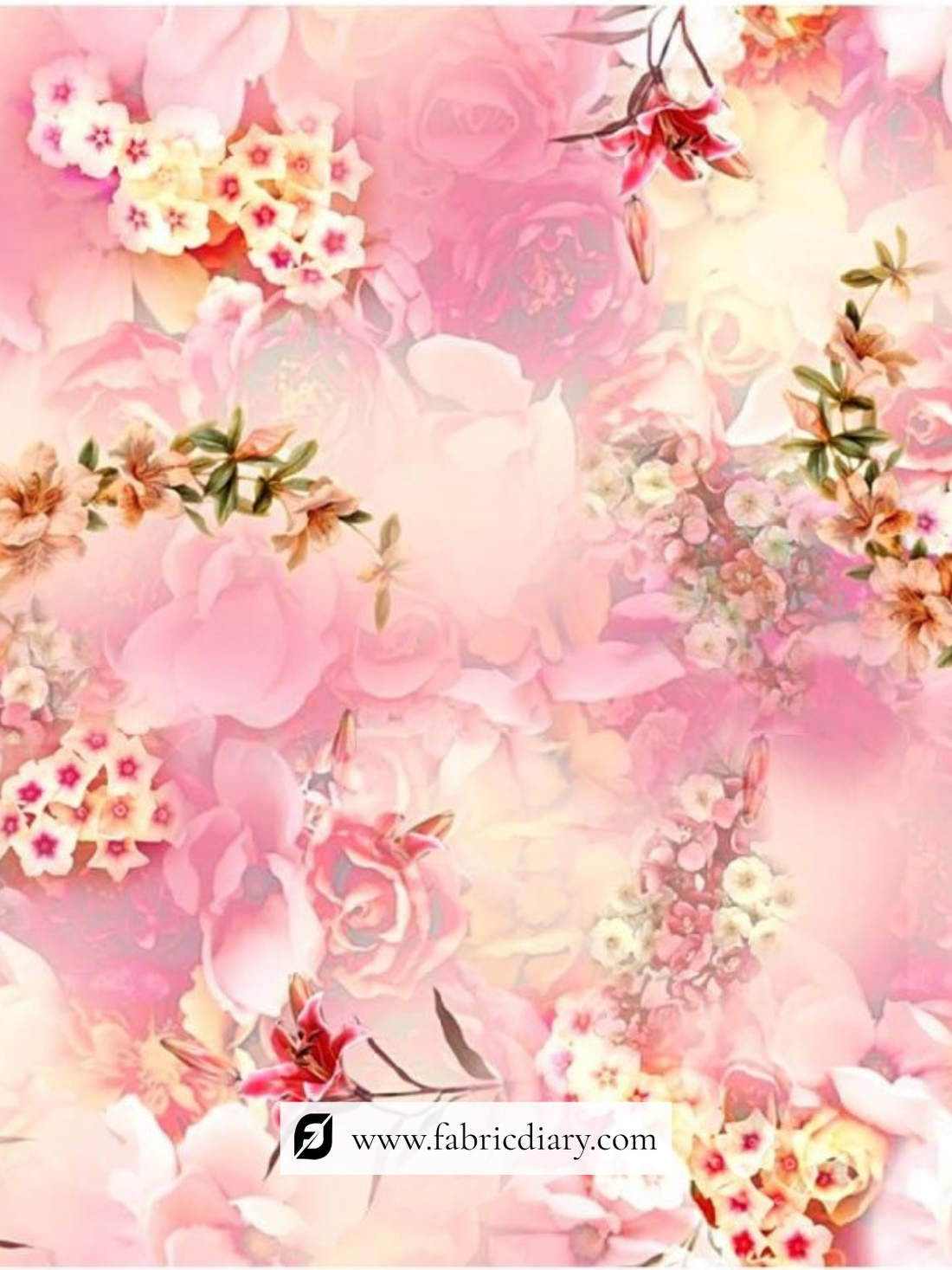 Pure Satin Georgette Fabric with Delicate Floral Prints