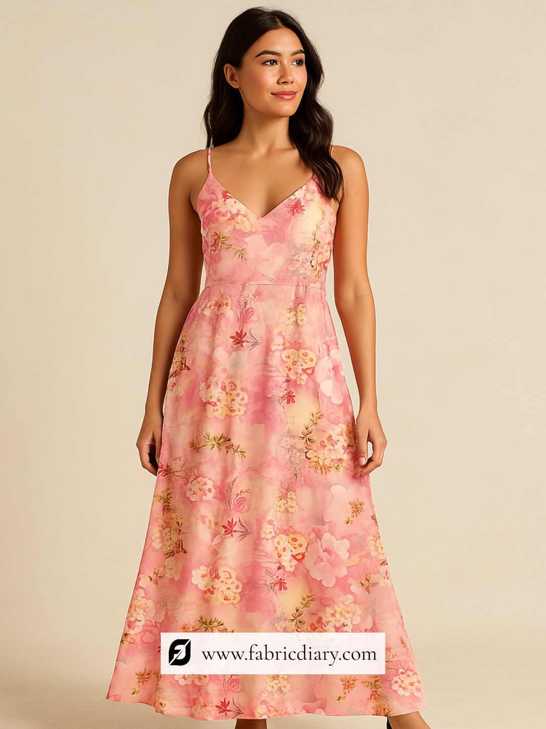 Pure Satin Georgette Fabric with Delicate Floral Prints