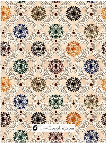 Pure Tissue Silver Printed Fabric