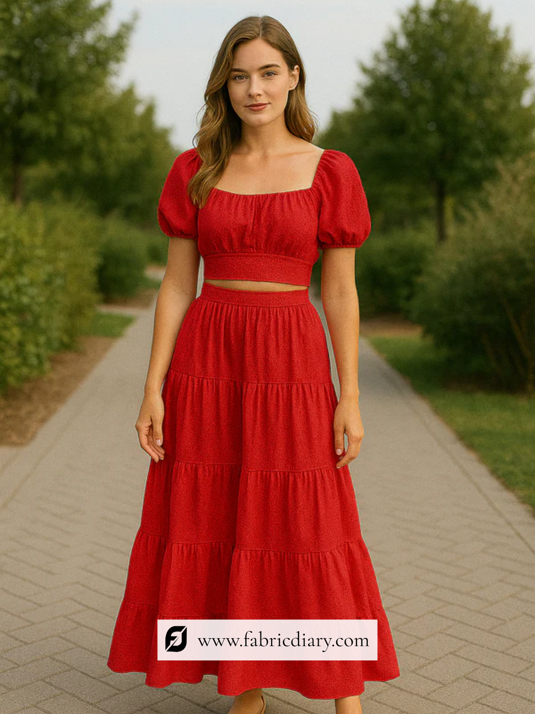 Red Dyed Viscose Georgette Fabric