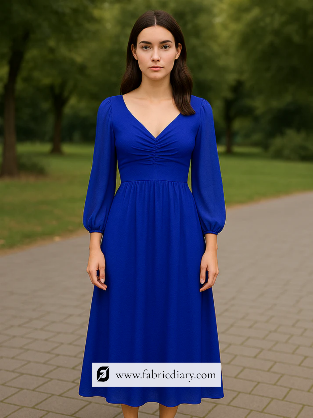 Royal Blue Dyed Pure German Chiffon