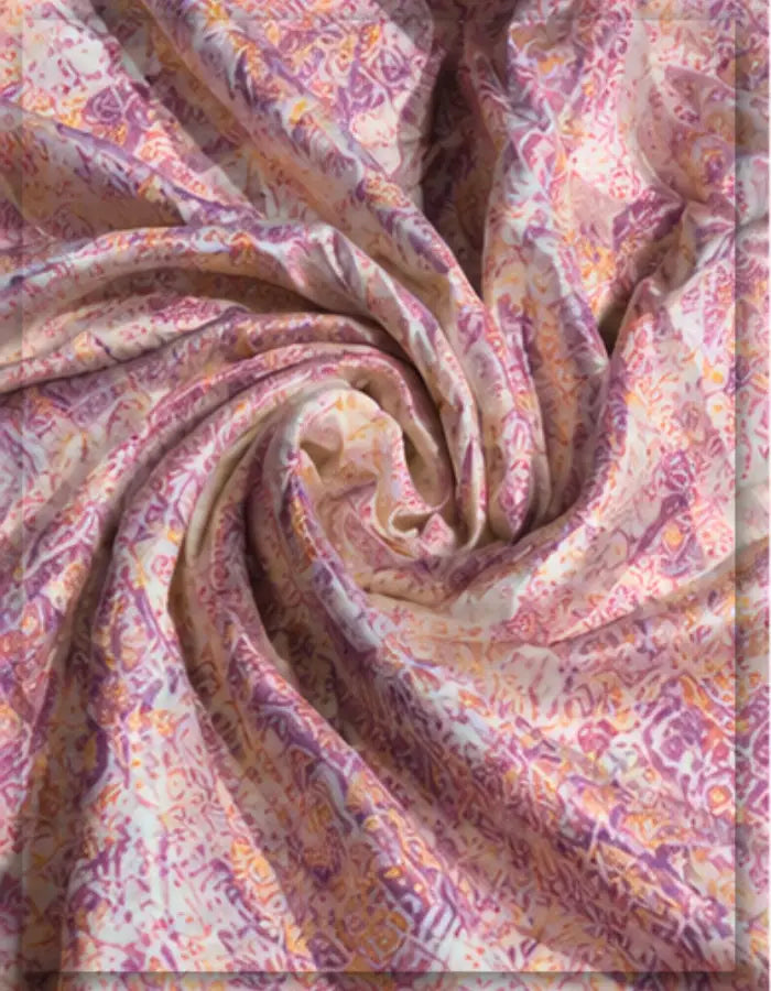 Gaji Silk Printed Fabric – Abstract Chevron Digital Print | 44 Inch
