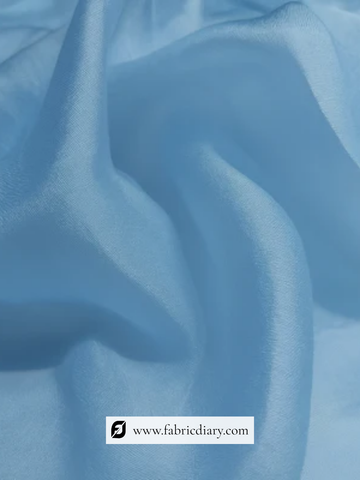 Sea Blue Dyed Dola Silk Fabric