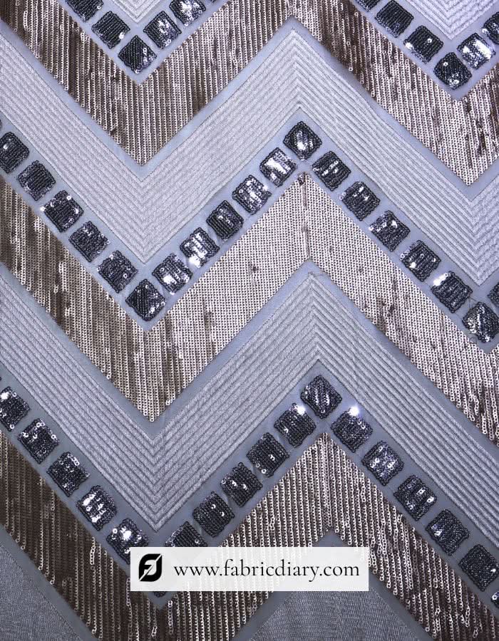 Luxurious shining sequins textile – custom fabric for gowns and ethnic wear