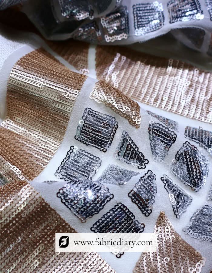 Sparkling sequin fabric for couture dresses – embroidered fabric for global boutiques