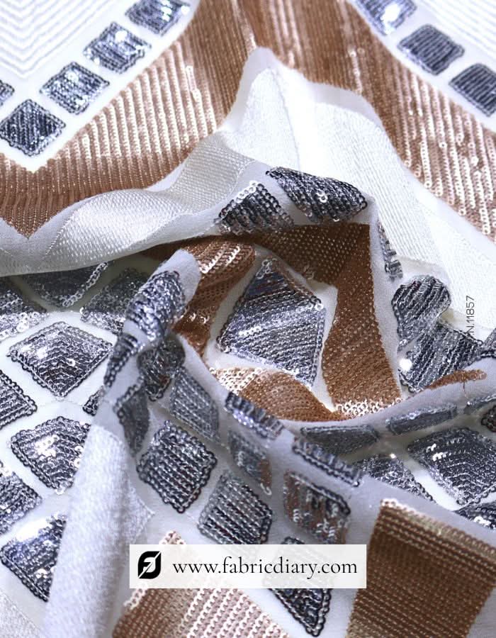 Designer garment fabric with glittering sequins – top fashion fabric manufacturer