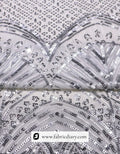Silver Shining Multi Sequin Fabric for Designer Dresses