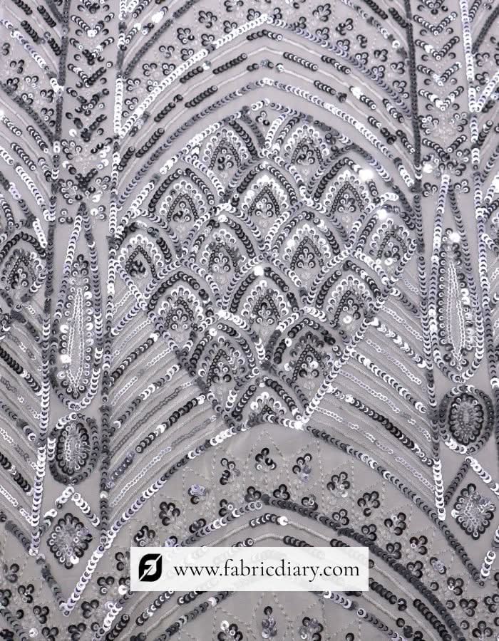 Buy silver sequins fabric – for gowns, lehengas, and special occasions