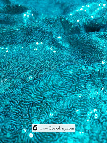 Stylish Teal Sequins Indo Western Dress