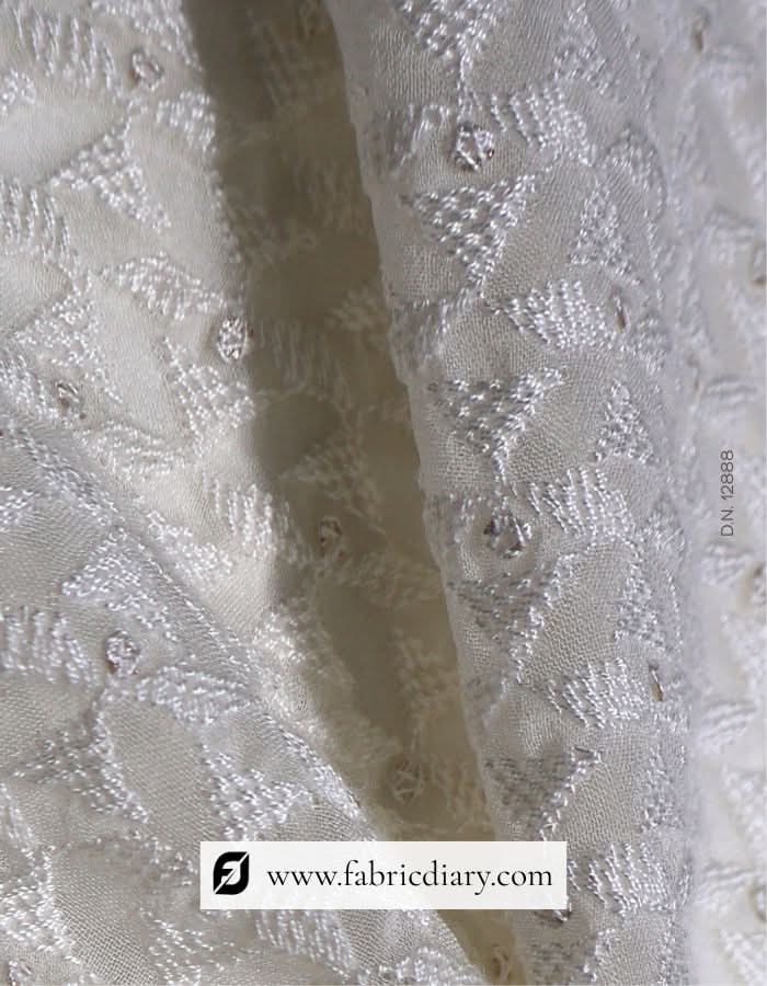 Georgette embroidered fabric – threadwork for ethnic dressmaking