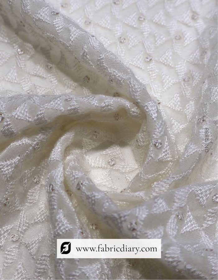 Embroidered kurta fabric – georgette with fine threadwork for women