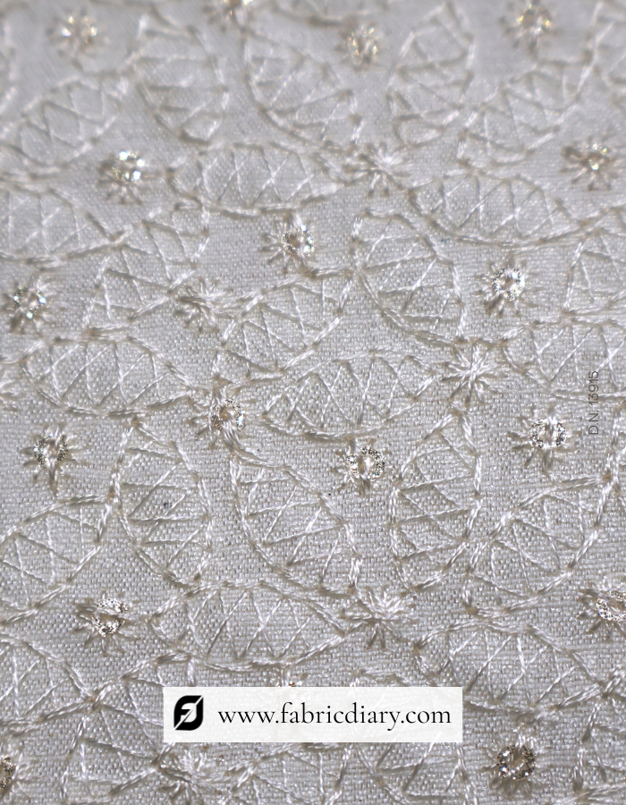 Wholesale off-white embroidery fabric for men's sherwanis
