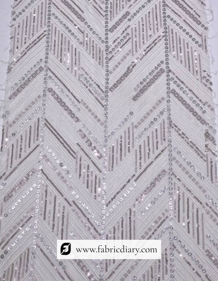 Designer embroidered sequin fabric – premium couture fabric for women’s dresses