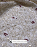 White malai satin fabric for men’s wedding sherwani