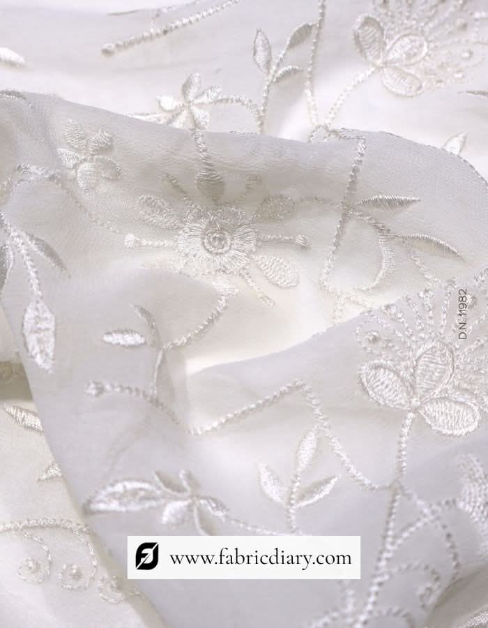 White Sequins fabric