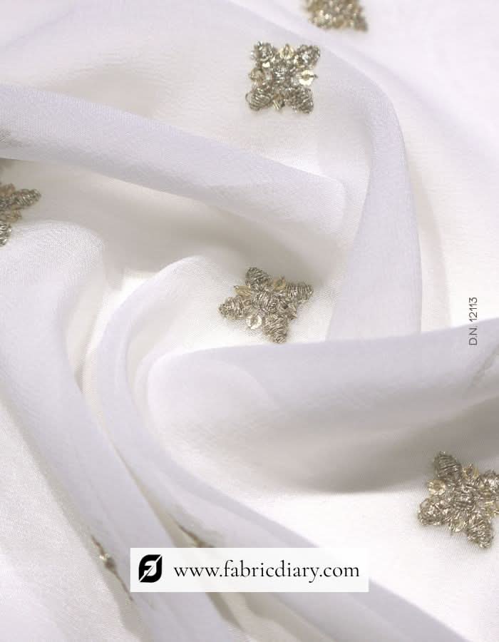 Buy georgette fabric with zari butti – ethnic fashion fabric exporter
