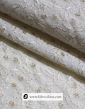 Wholesale embroidered sherwani fabric in off-white tone